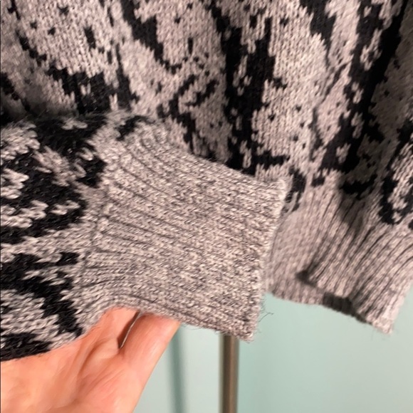 INDEX 80s Nordic sweater gray black size S‎ grandpa sweater - Picture 3 of 4